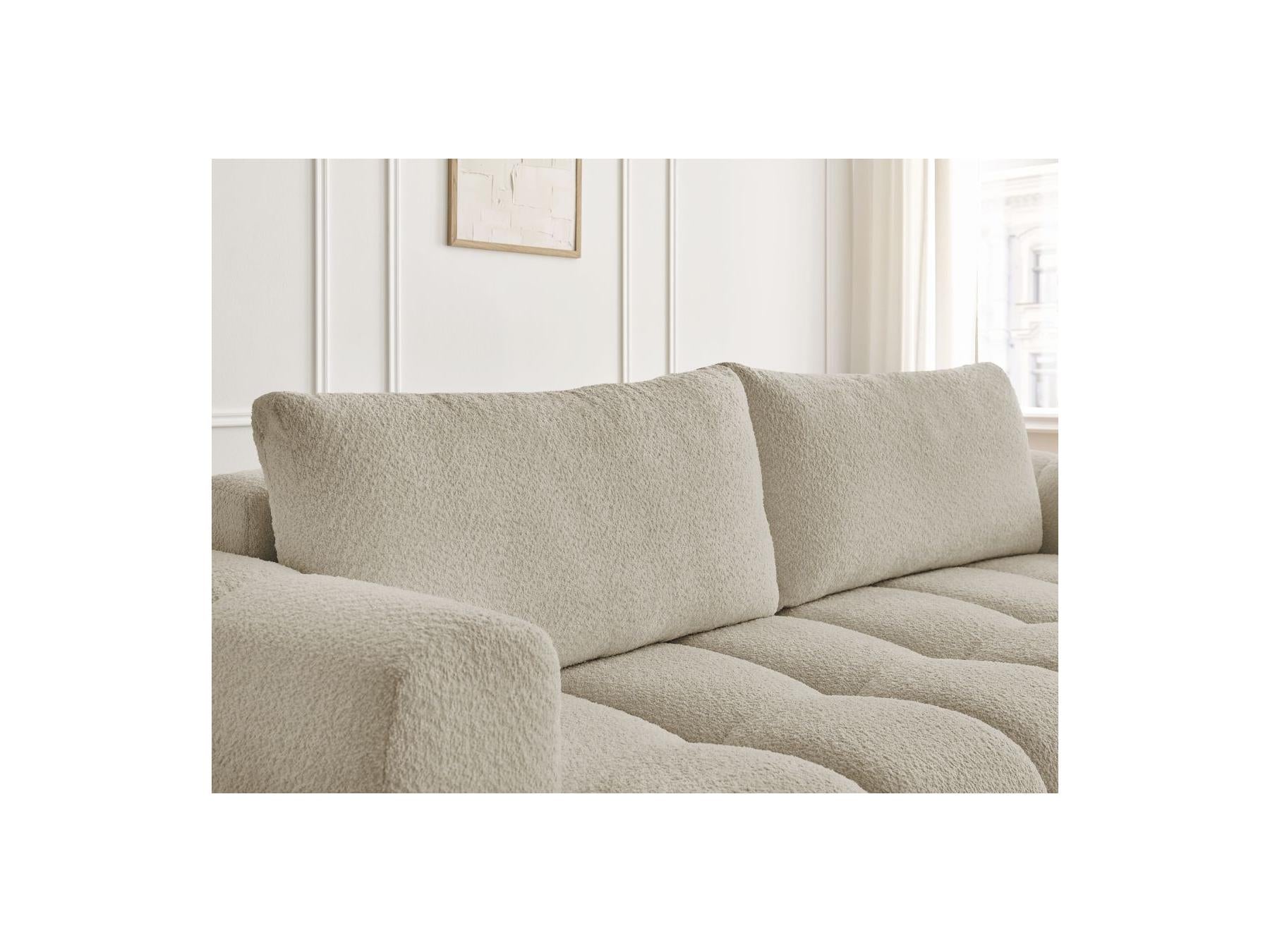 Fuji - Canapé Droit Convertible 3 Places - Tissu Bouclette