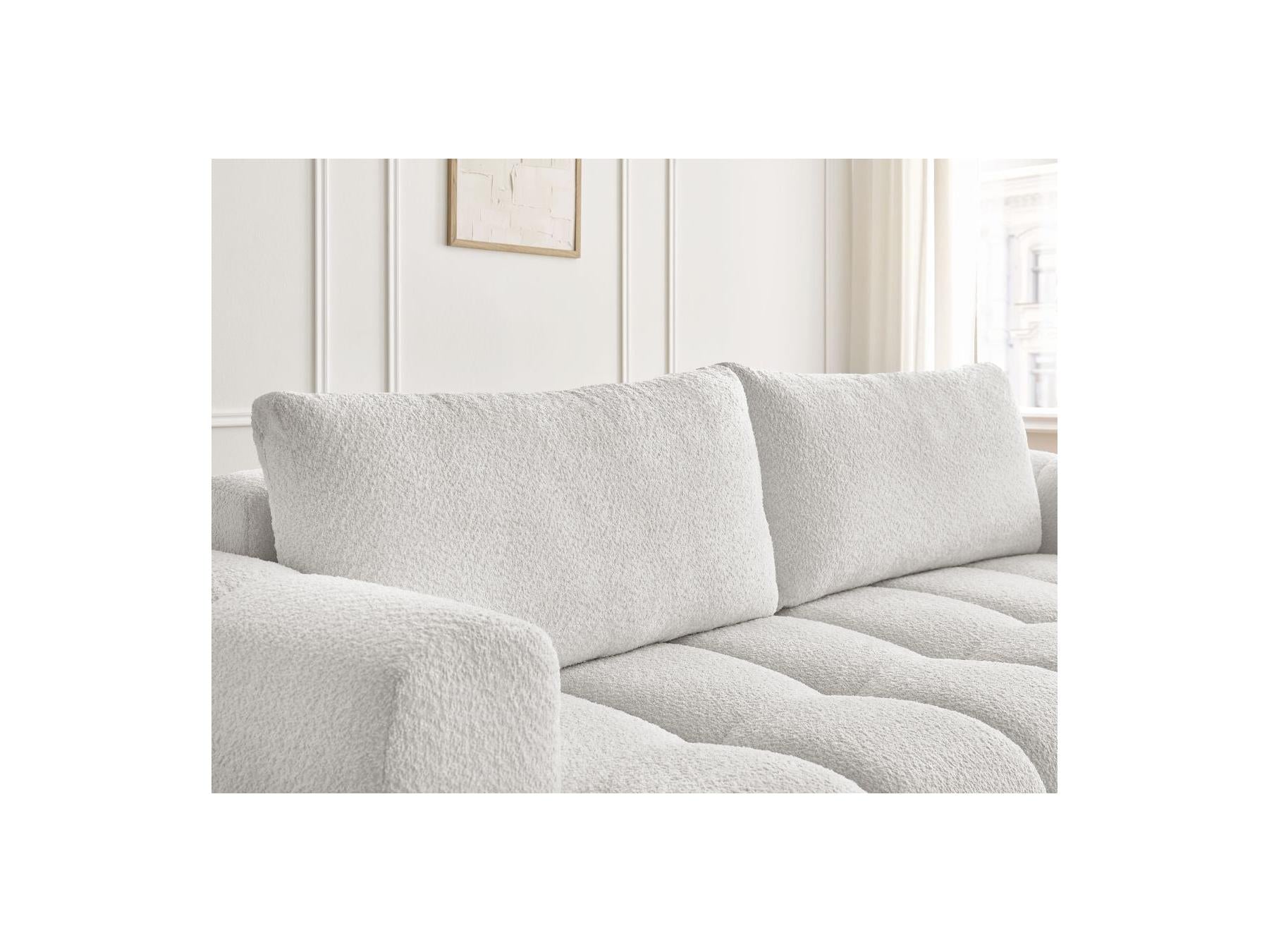 Fuji - Canapé Droit Convertible 3 Places - Tissu Bouclette