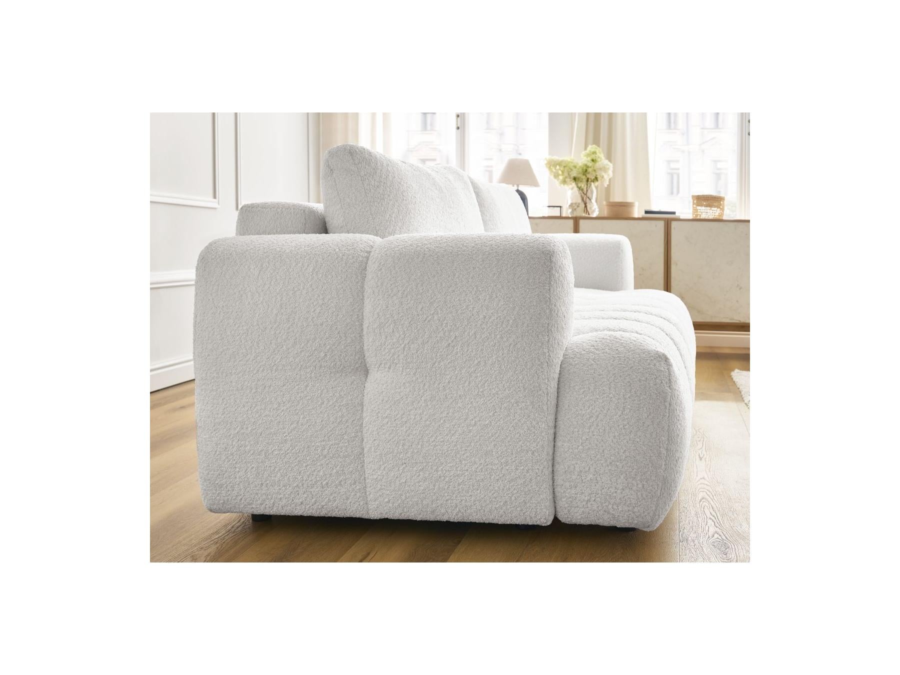 Fuji - Canapé Droit Convertible 3 Places - Tissu Bouclette