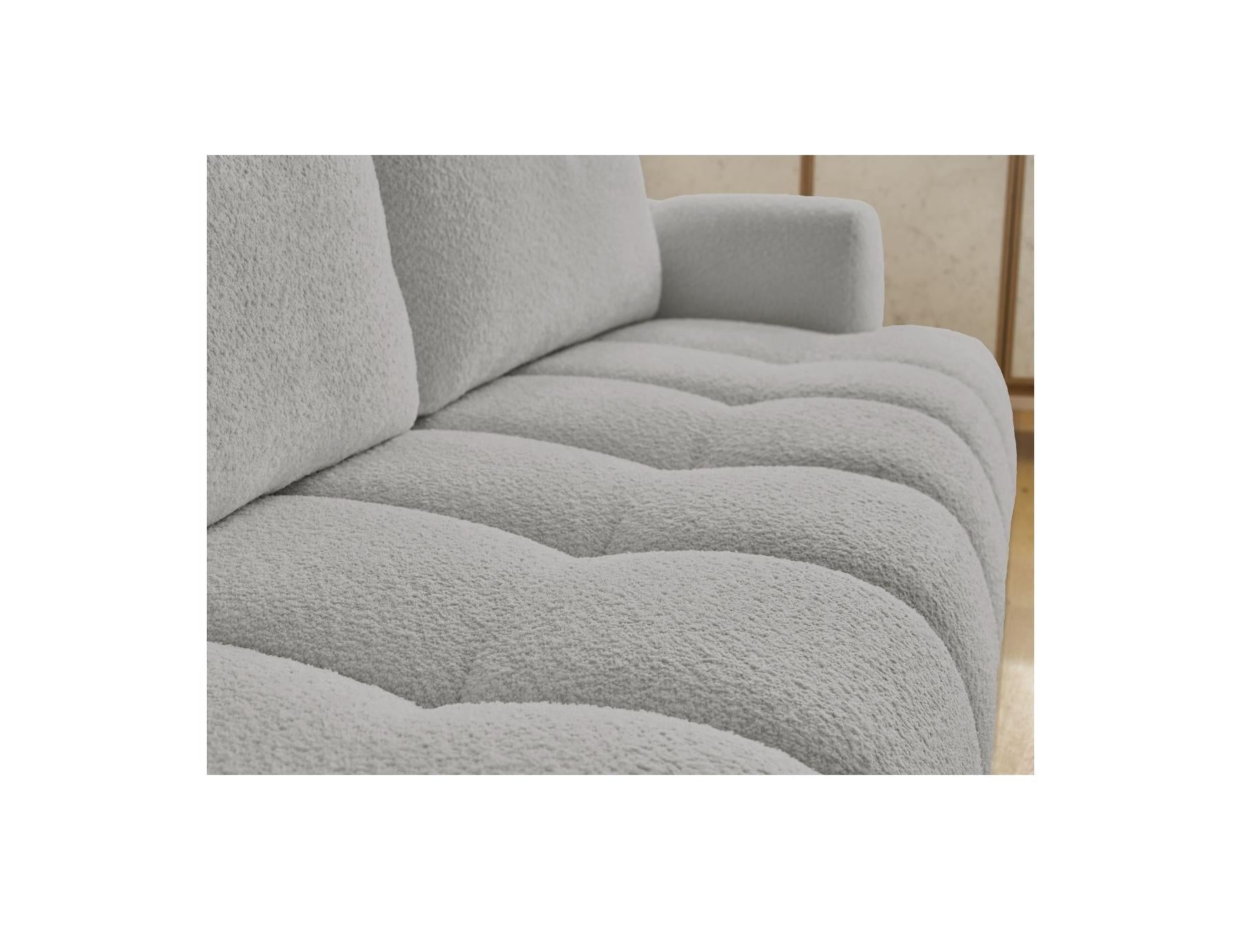 Fuji - Canapé Droit Convertible 3 Places - Tissu Bouclette