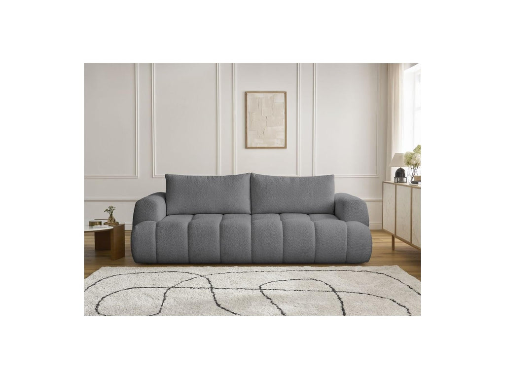 Fuji - Canapé Droit Convertible 3 Places - Tissu Bouclette