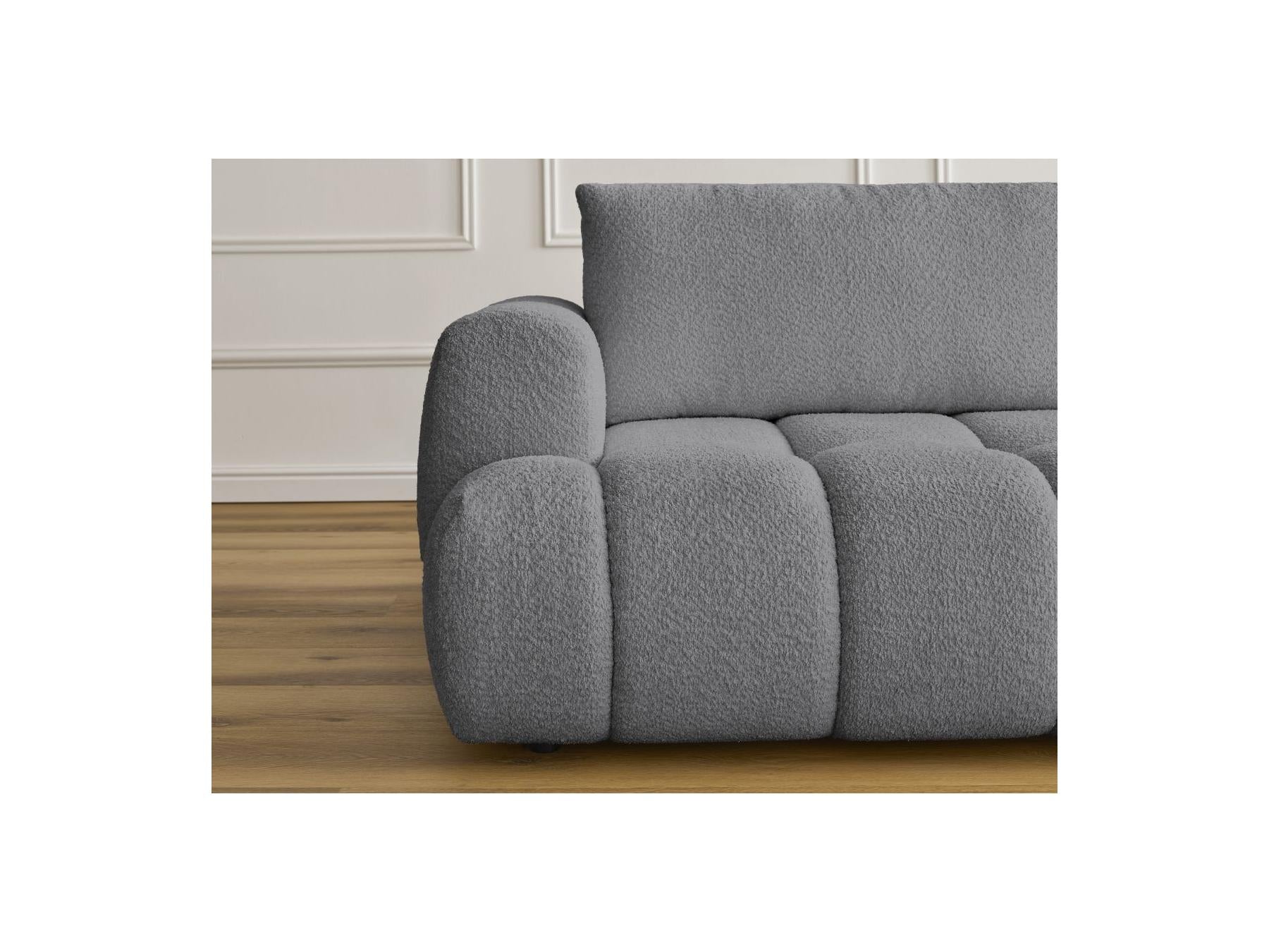 Fuji - Canapé Droit Convertible 3 Places - Tissu Bouclette