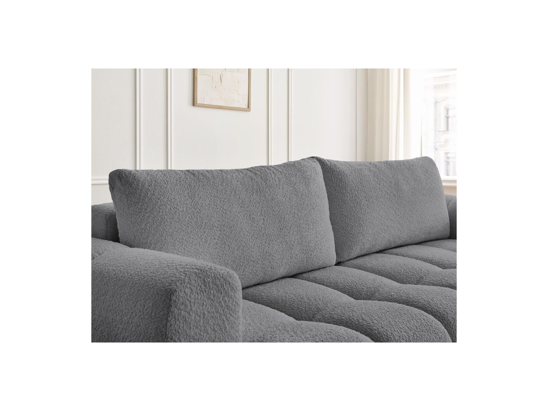 Fuji - Canapé Droit Convertible 3 Places - Tissu Bouclette