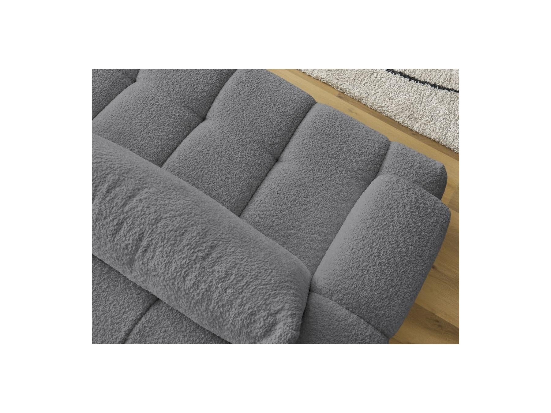 Fuji - Canapé Droit Convertible 3 Places - Tissu Bouclette
