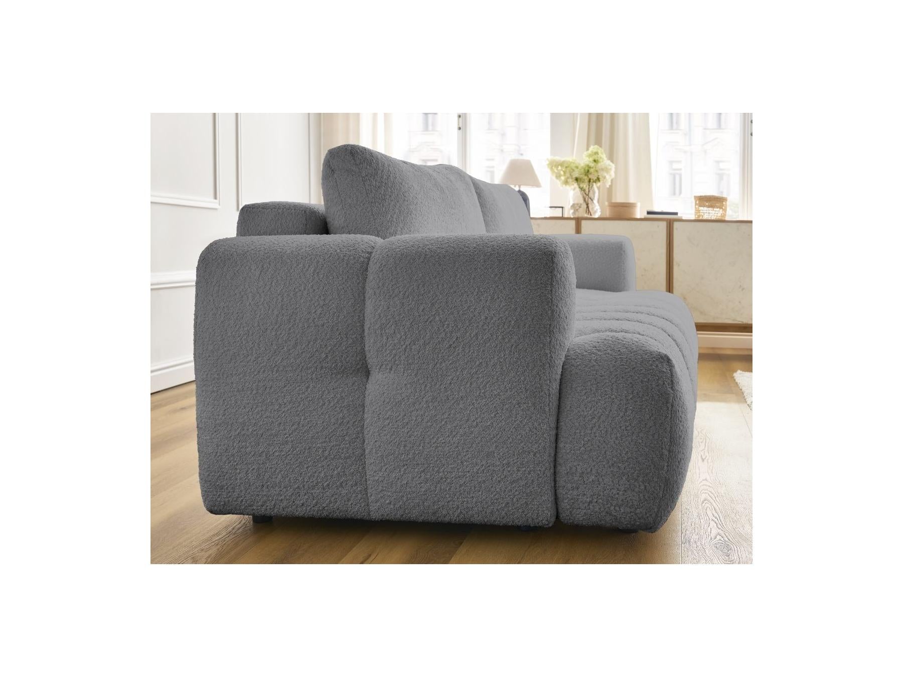 Fuji - Canapé Droit Convertible 3 Places - Tissu Bouclette