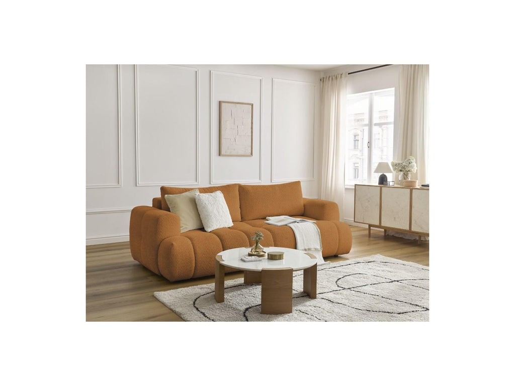 Fuji - Canapé Droit Convertible 3 Places - Tissu Bouclette