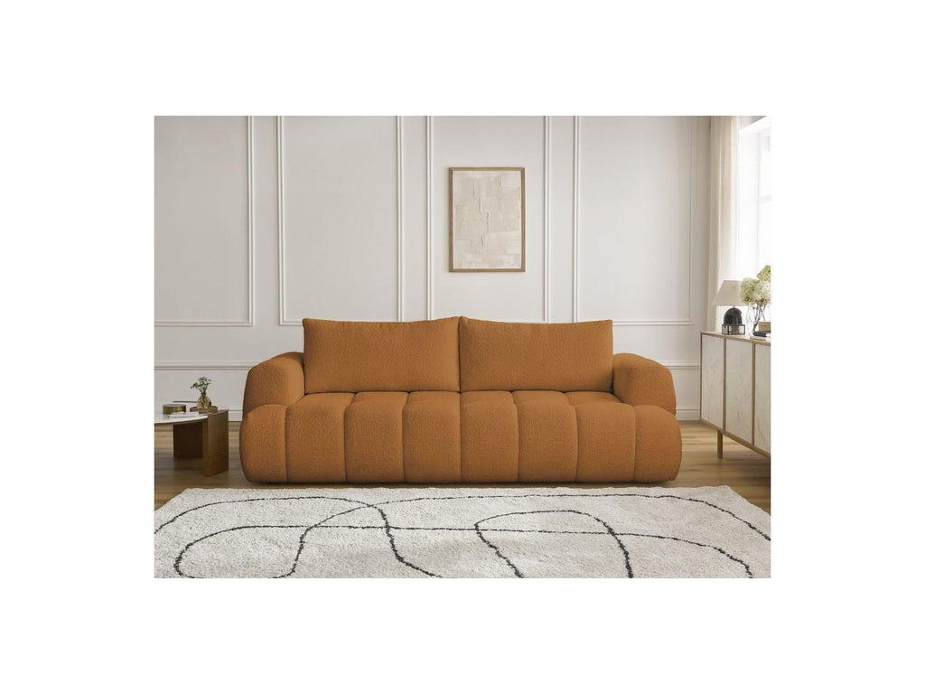 Fuji - Canapé Droit Convertible 3 Places - Tissu Bouclette