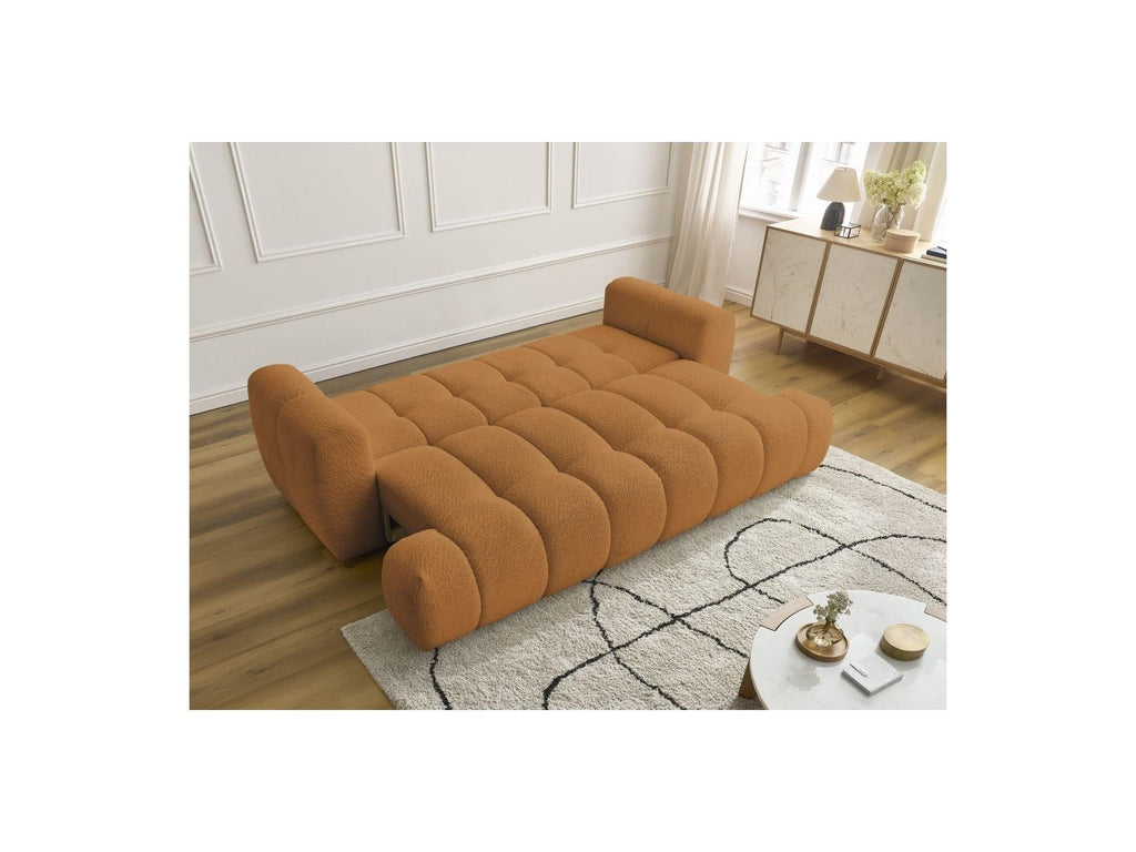 Fuji - Canapé Droit Convertible 3 Places - Tissu Bouclette