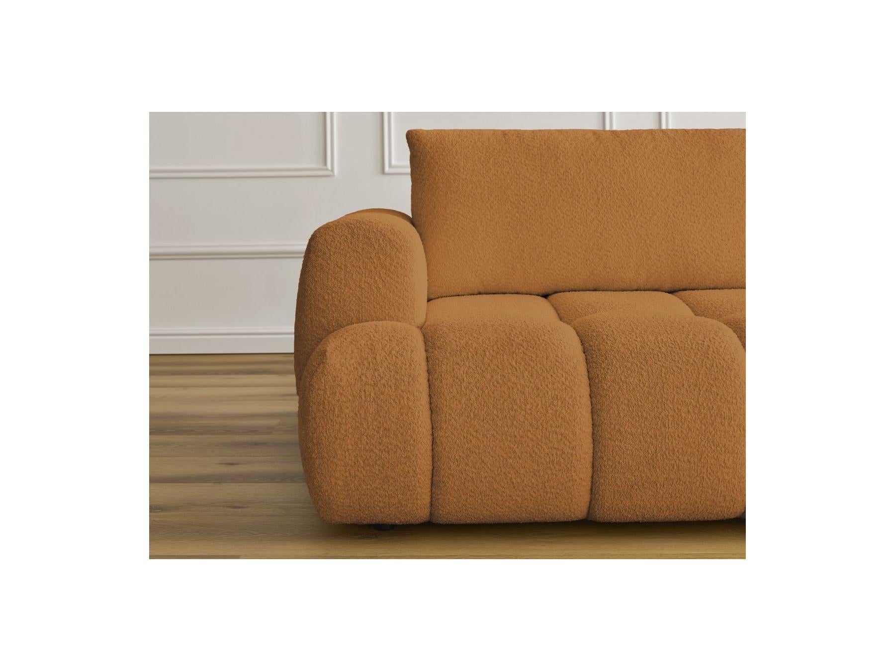 Fuji - Canapé Droit Convertible 3 Places - Tissu Bouclette