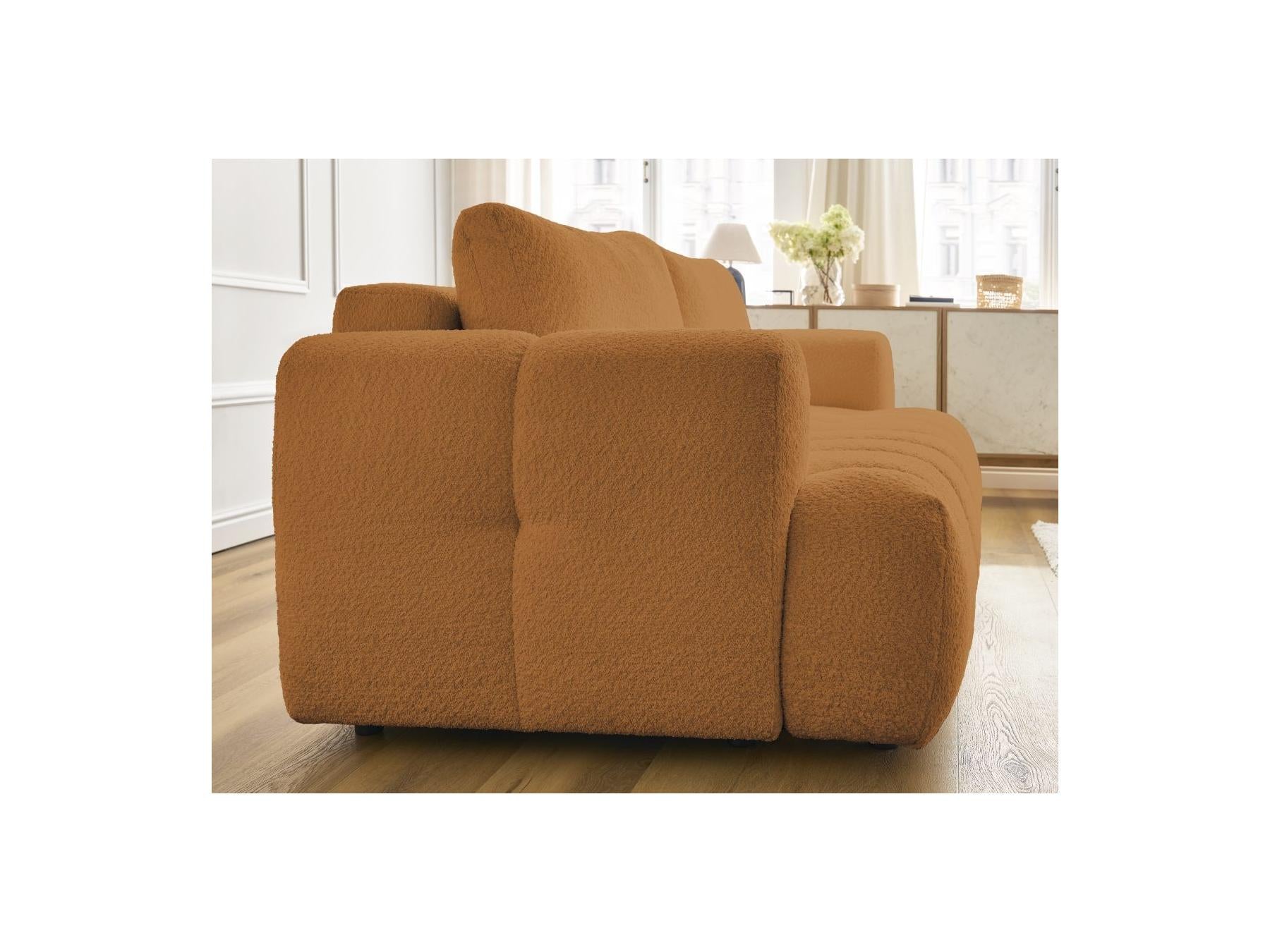Fuji - Canapé Droit Convertible 3 Places - Tissu Bouclette