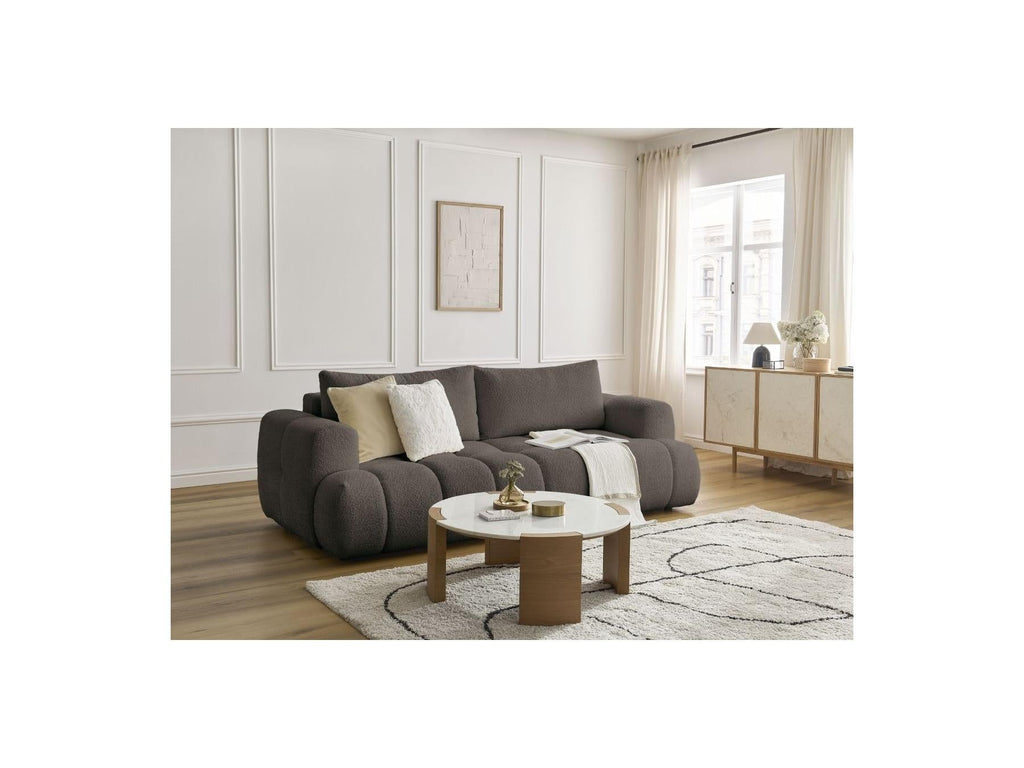 Fuji - Canapé Droit Convertible 3 Places - Tissu Bouclette