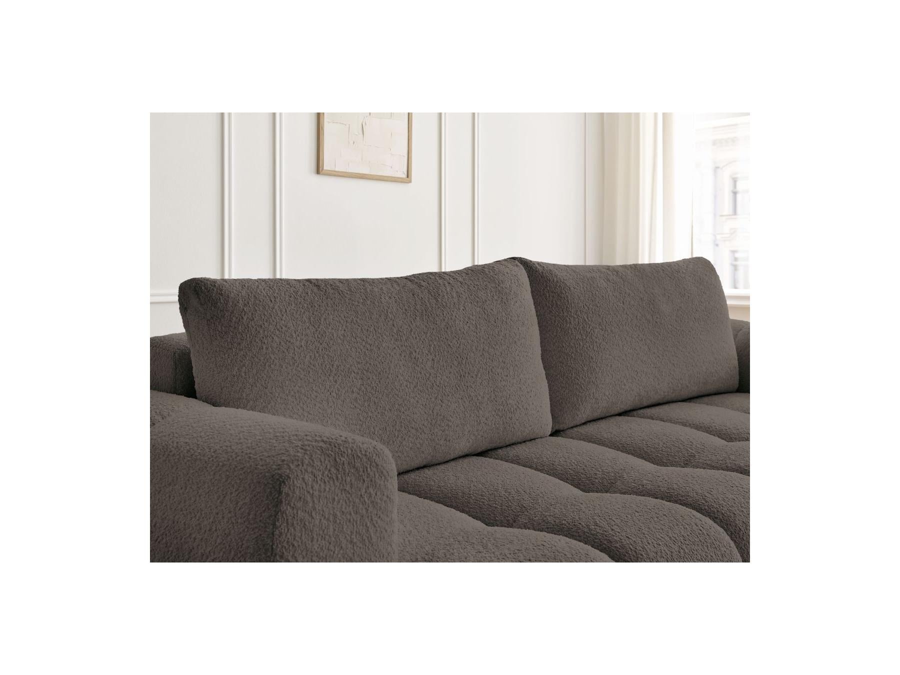 Fuji - Canapé Droit Convertible 3 Places - Tissu Bouclette