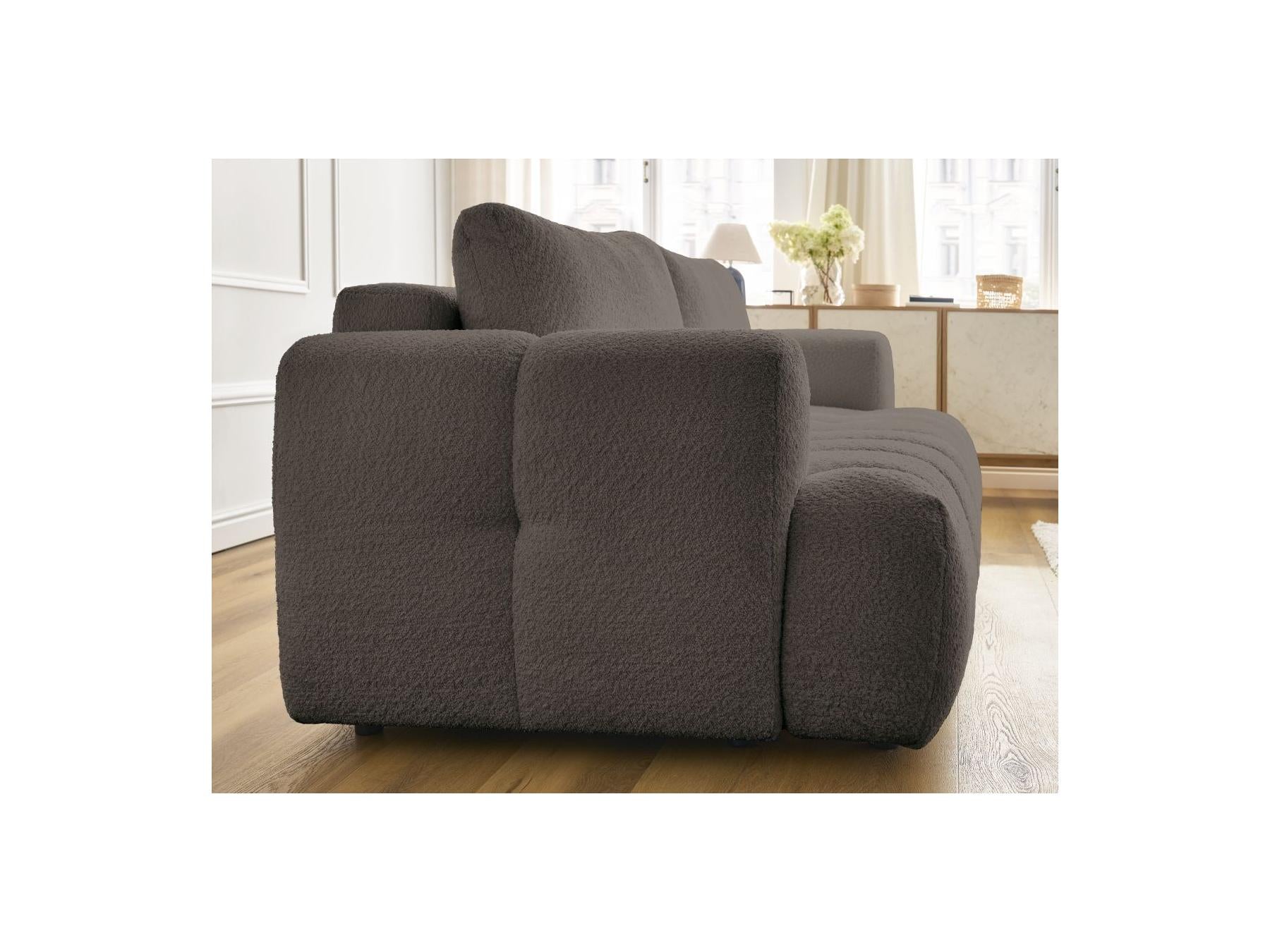 Fuji - Canapé Droit Convertible 3 Places - Tissu Bouclette