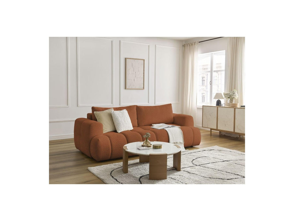 Fuji - Canapé Droit Convertible 3 Places - Tissu Bouclette