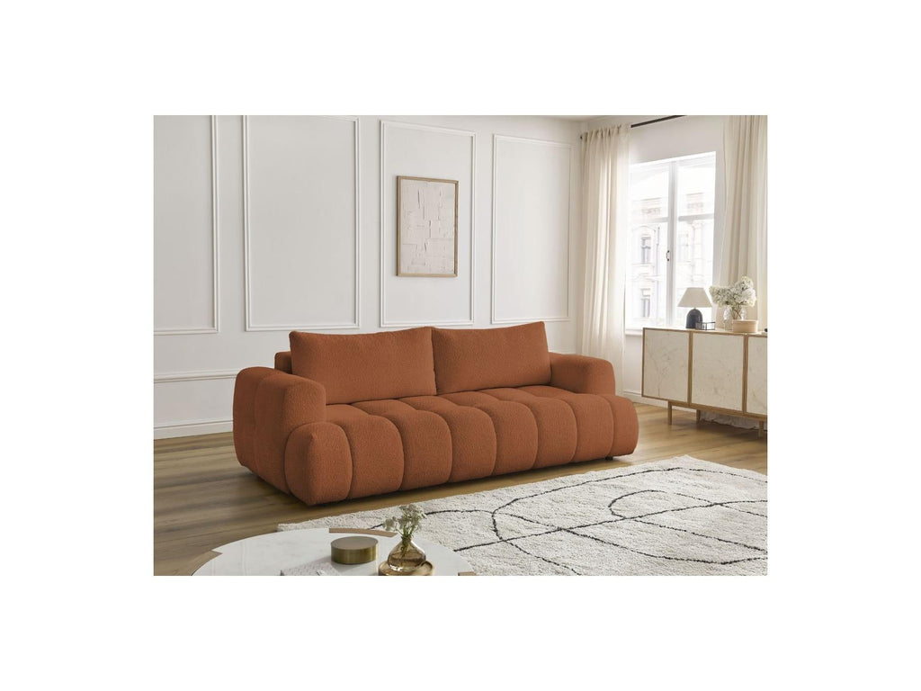 Fuji - Canapé Droit Convertible 3 Places - Tissu Bouclette
