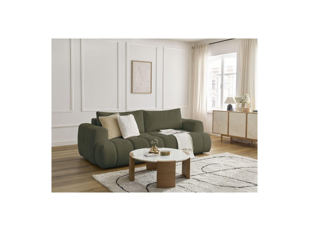 Fuji - Canapé Droit Convertible 3 Places - Tissu Bouclette