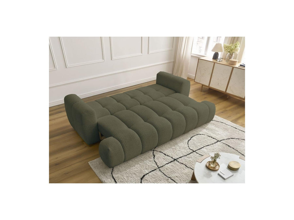 Fuji - Canapé Droit Convertible 3 Places - Tissu Bouclette