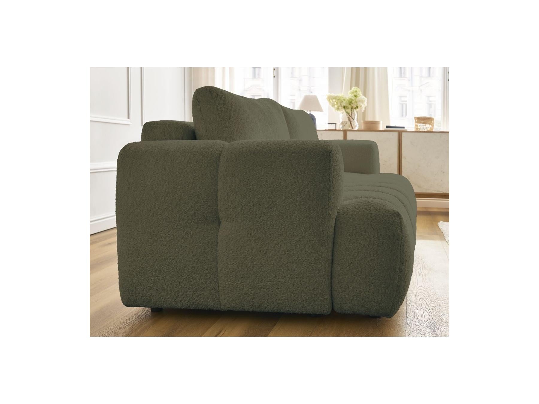 Fuji - Canapé Droit Convertible 3 Places - Tissu Bouclette