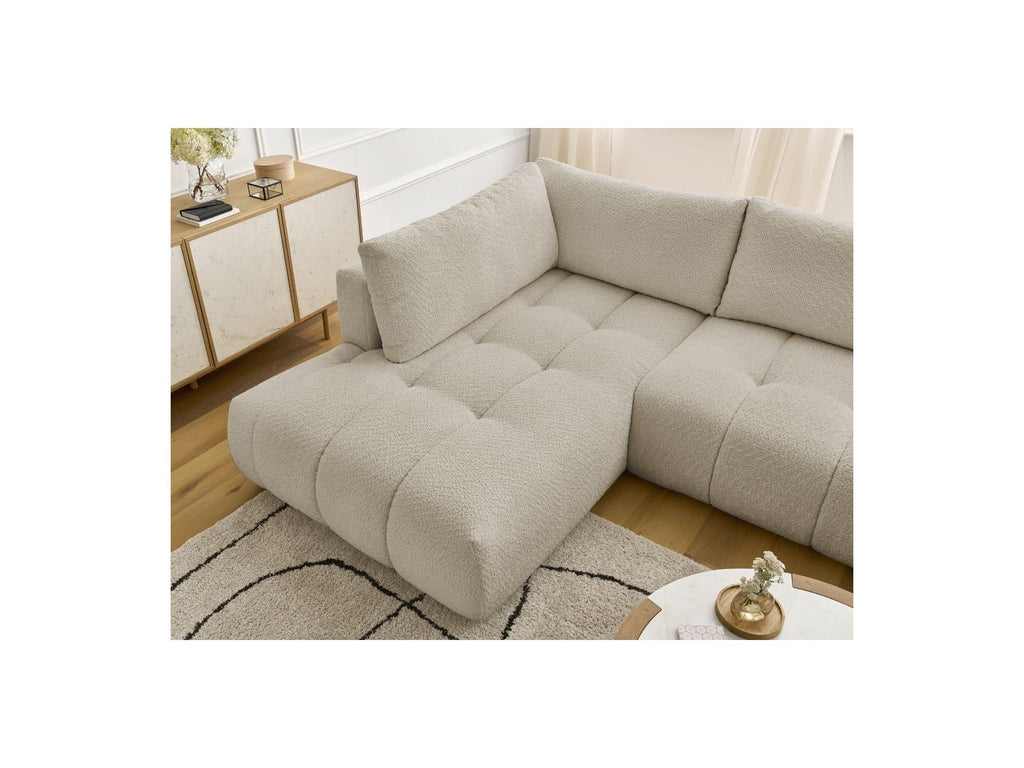 Fuji - Canapé Panoramique Convertible - Tissu Bouclette - Angle Droit