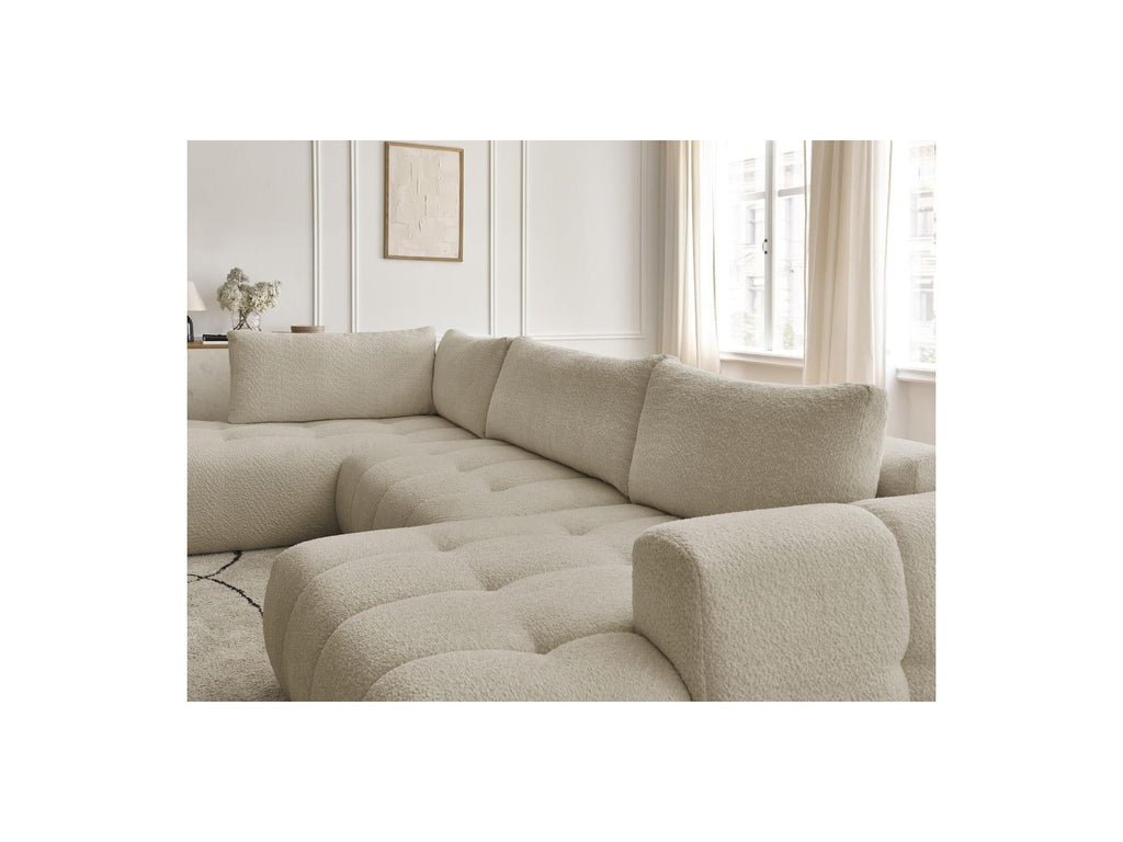 Fuji - Canapé Panoramique Convertible - Tissu Bouclette - Angle Droit