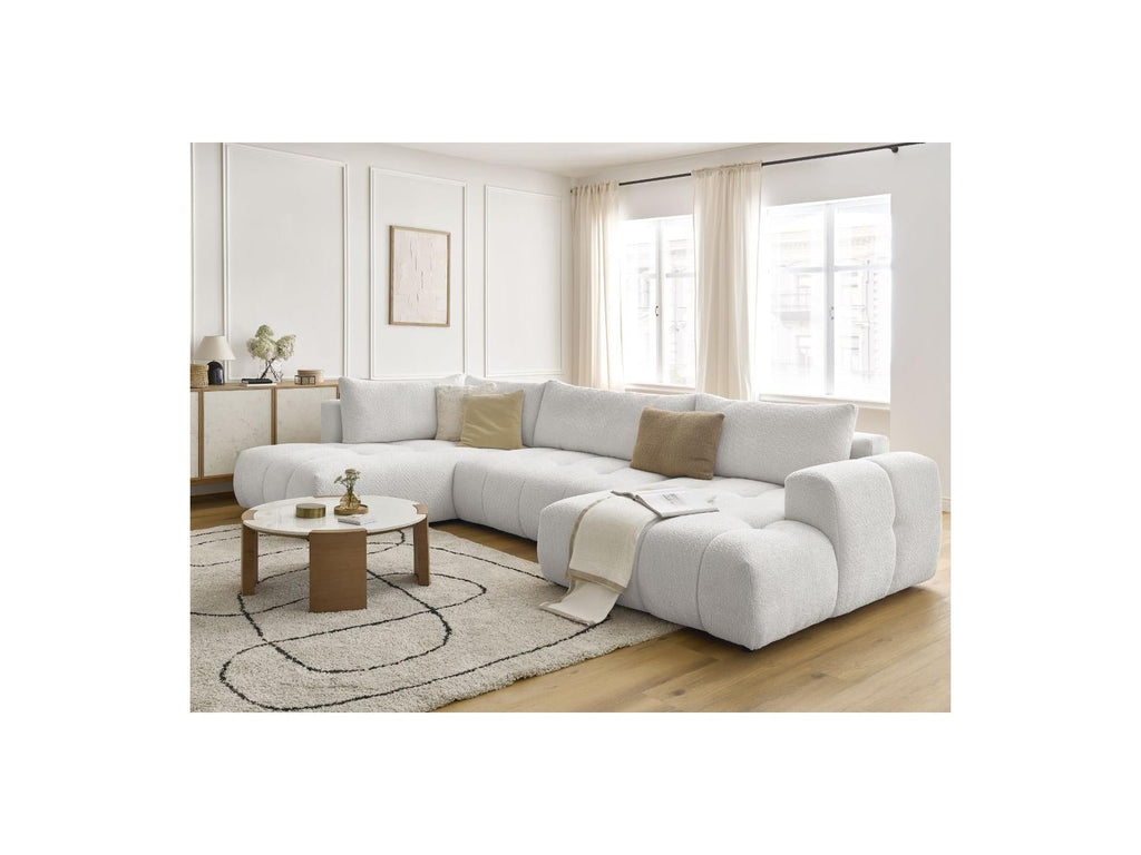 Fuji - Canapé Panoramique Convertible - Tissu Bouclette - Angle Droit