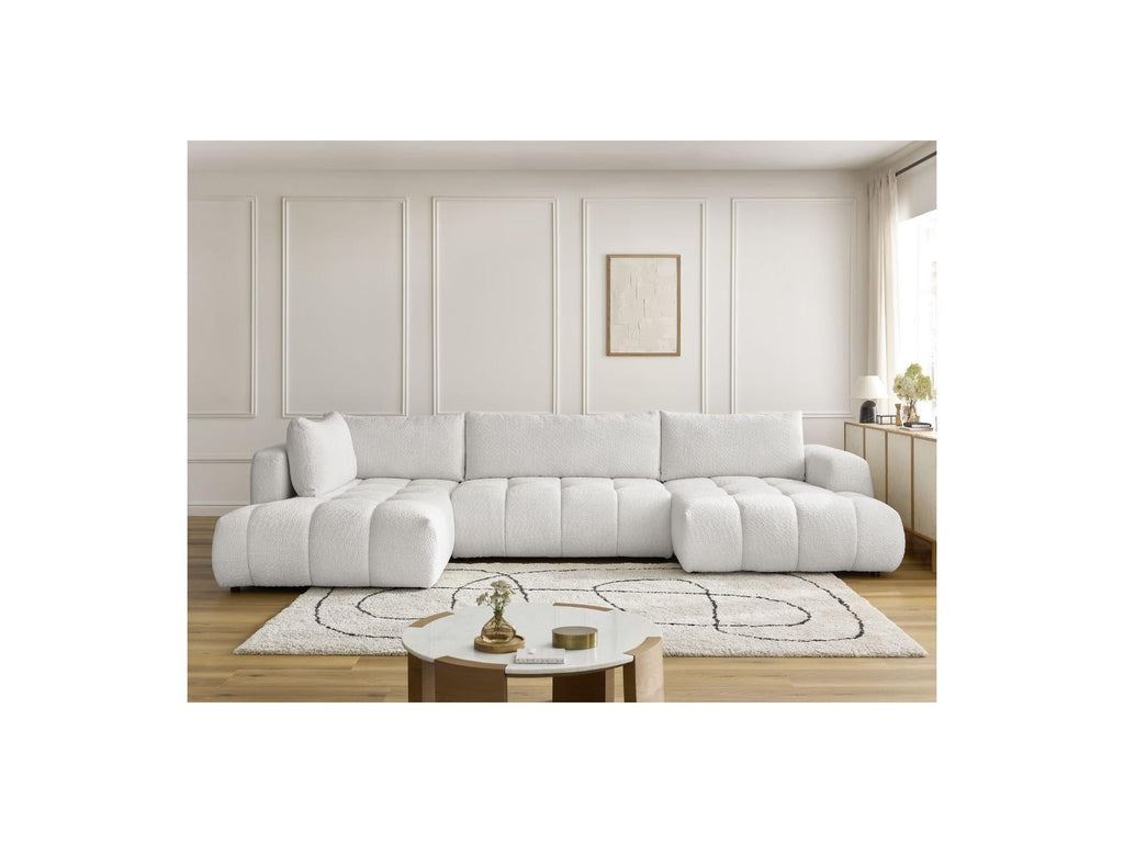 Fuji - Canapé Panoramique Convertible - Tissu Bouclette - Angle Droit
