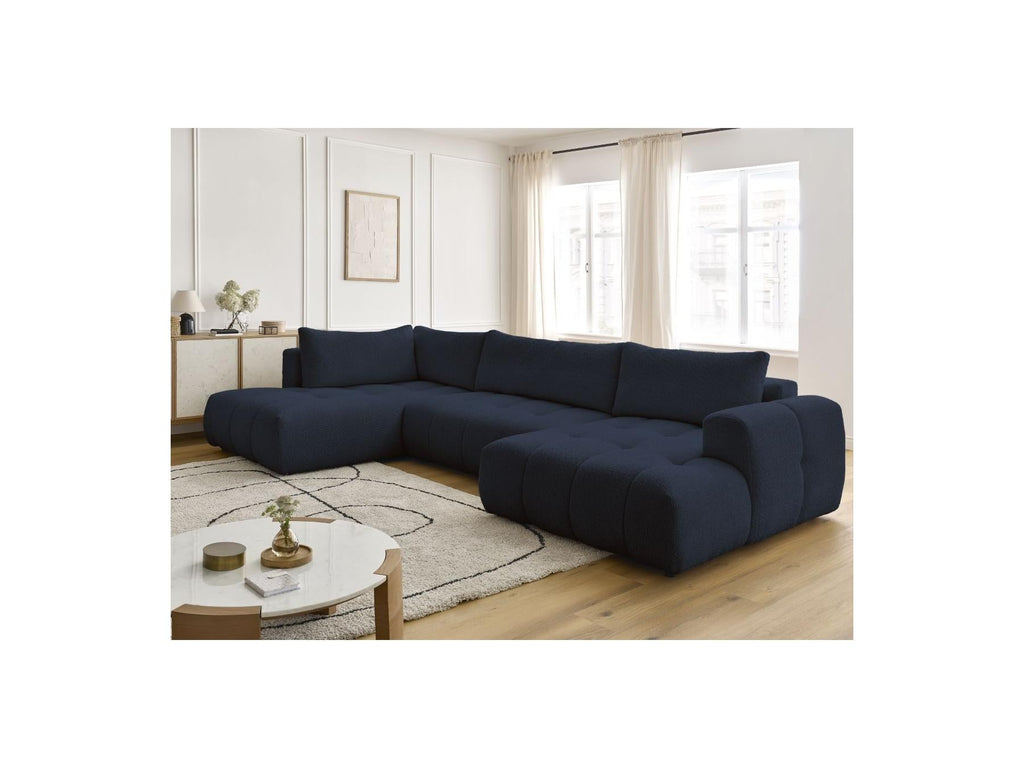 Fuji - Canapé Panoramique Convertible - Tissu Bouclette - Angle Droit