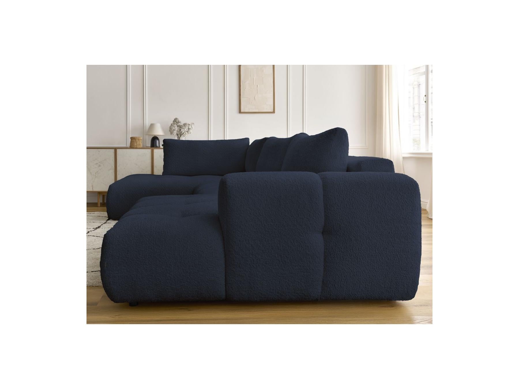 Fuji - Canapé Panoramique Convertible - Tissu Bouclette - Angle Droit
