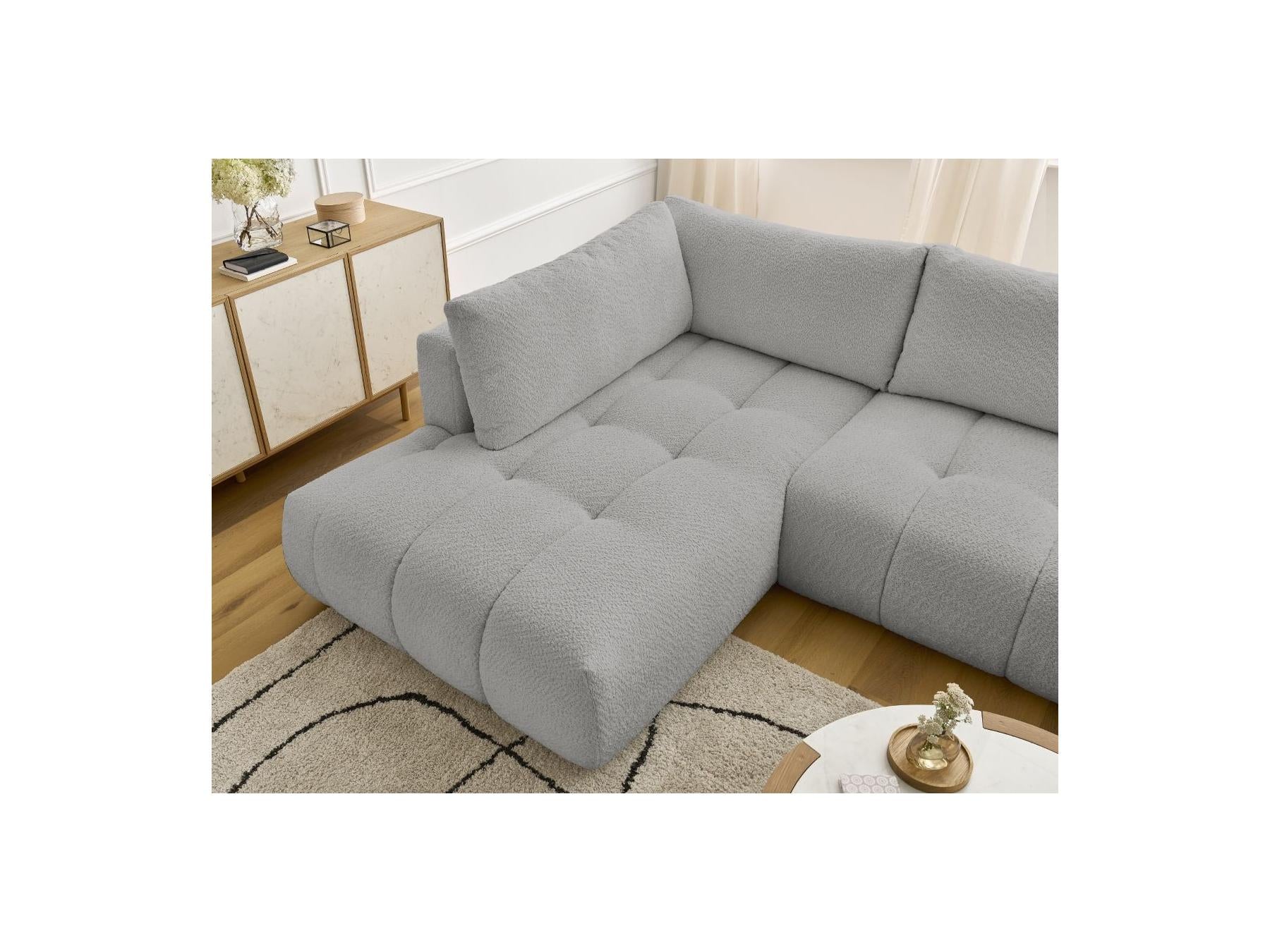 Fuji - Canapé Panoramique Convertible - Tissu Bouclette - Angle Droit