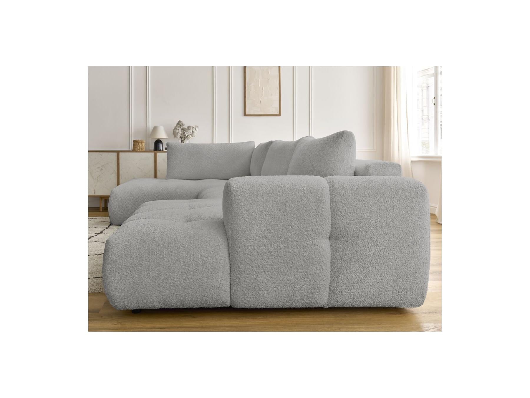 Fuji - Canapé Panoramique Convertible - Tissu Bouclette - Angle Droit