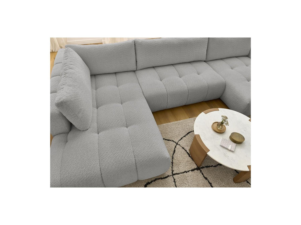 Fuji - Canapé Panoramique Convertible - Tissu Bouclette - Angle Droit