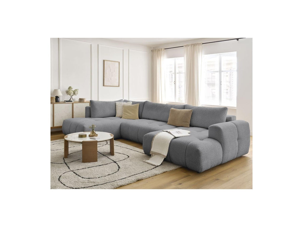Fuji - Canapé Panoramique Convertible - Tissu Bouclette - Angle Droit