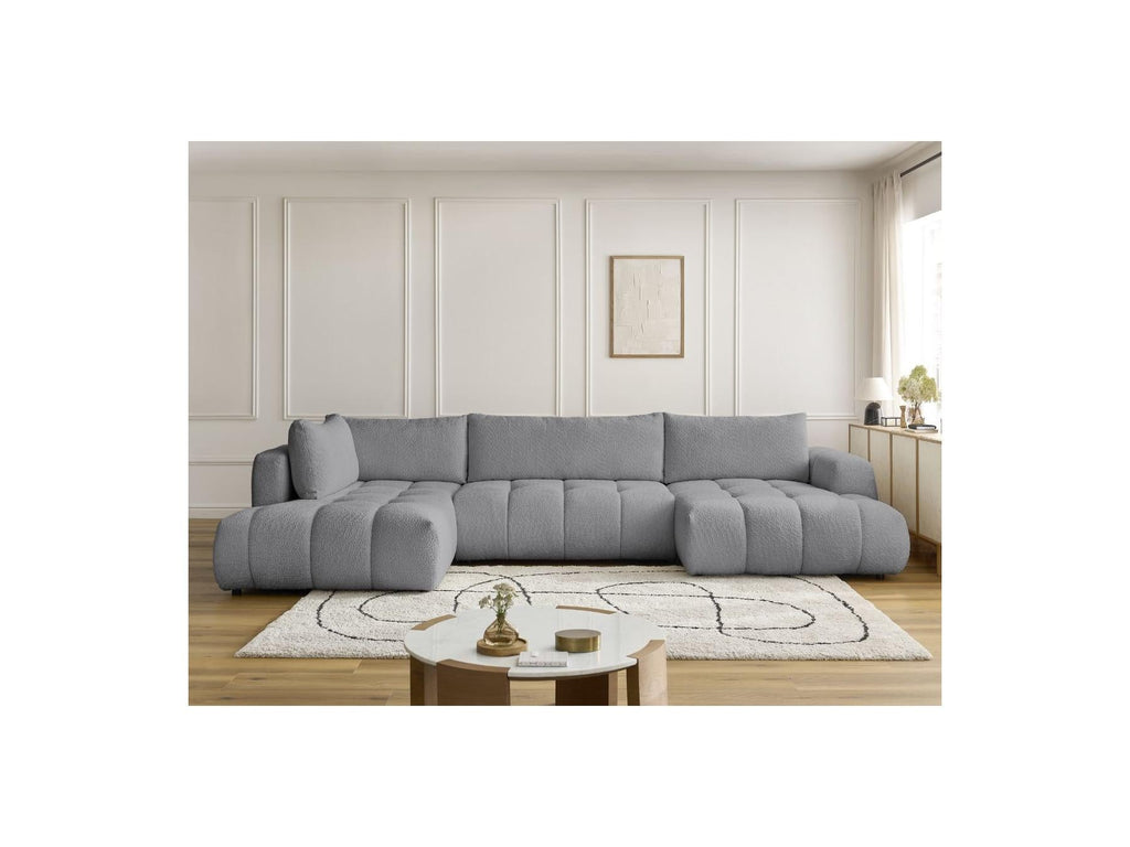 Fuji - Canapé Panoramique Convertible - Tissu Bouclette - Angle Droit