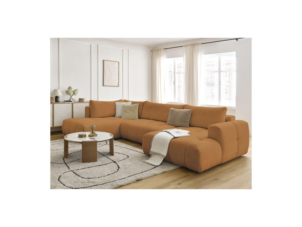 Fuji - Canapé Panoramique Convertible - Tissu Bouclette - Angle Droit