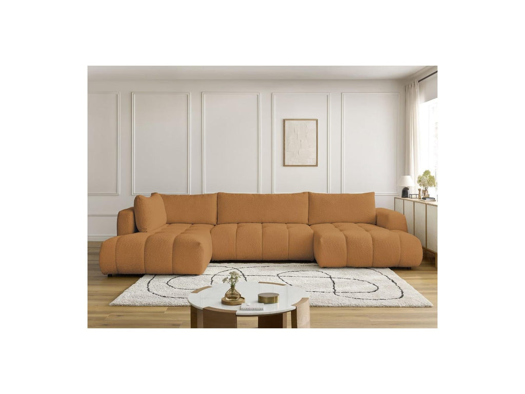 Fuji - Canapé Panoramique Convertible - Tissu Bouclette - Angle Droit