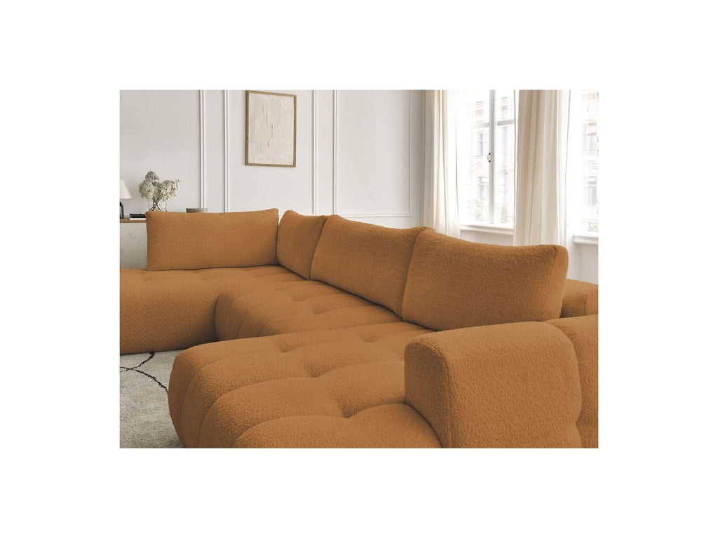Fuji - Canapé Panoramique Convertible - Tissu Bouclette - Angle Droit