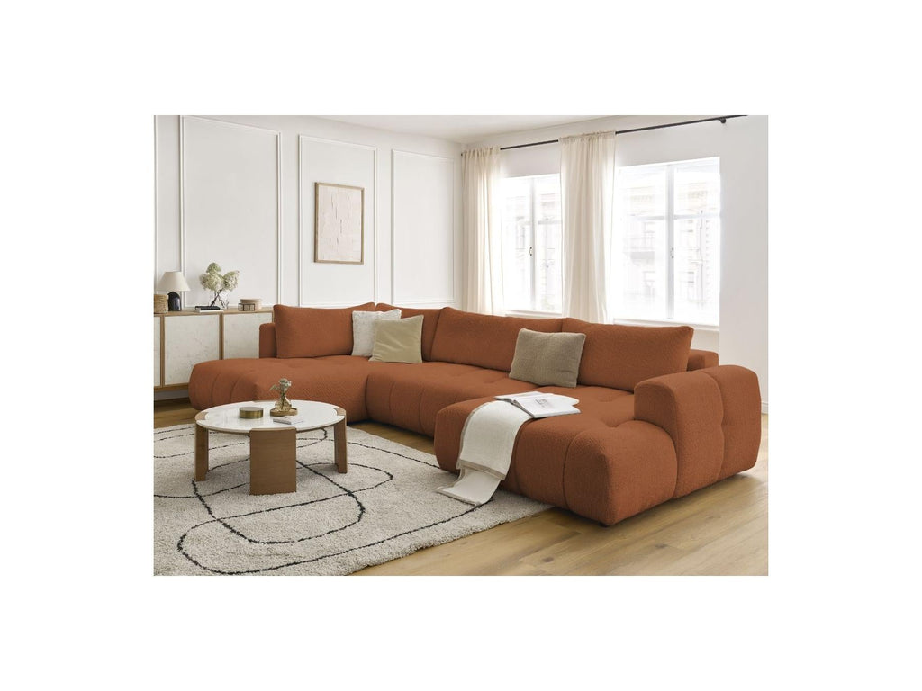 Fuji - Canapé Panoramique Convertible - Tissu Bouclette - Angle Droit