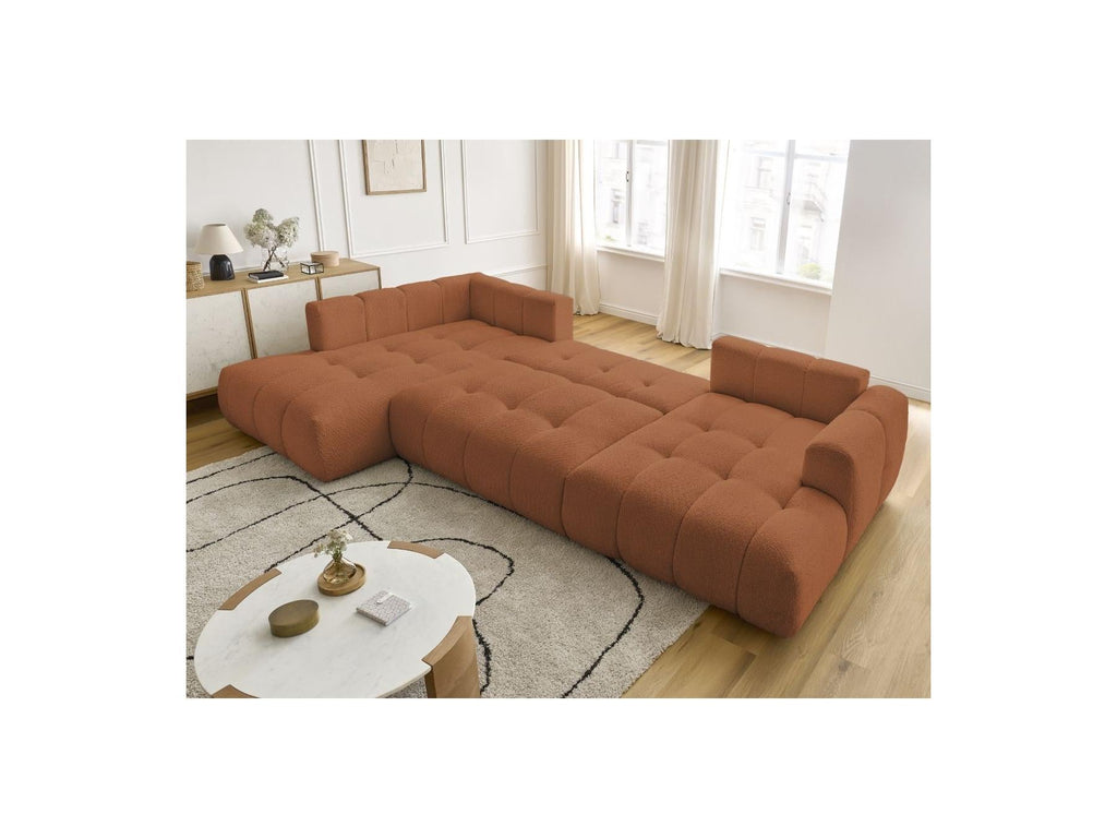 Fuji - Canapé Panoramique Convertible - Tissu Bouclette - Angle Droit