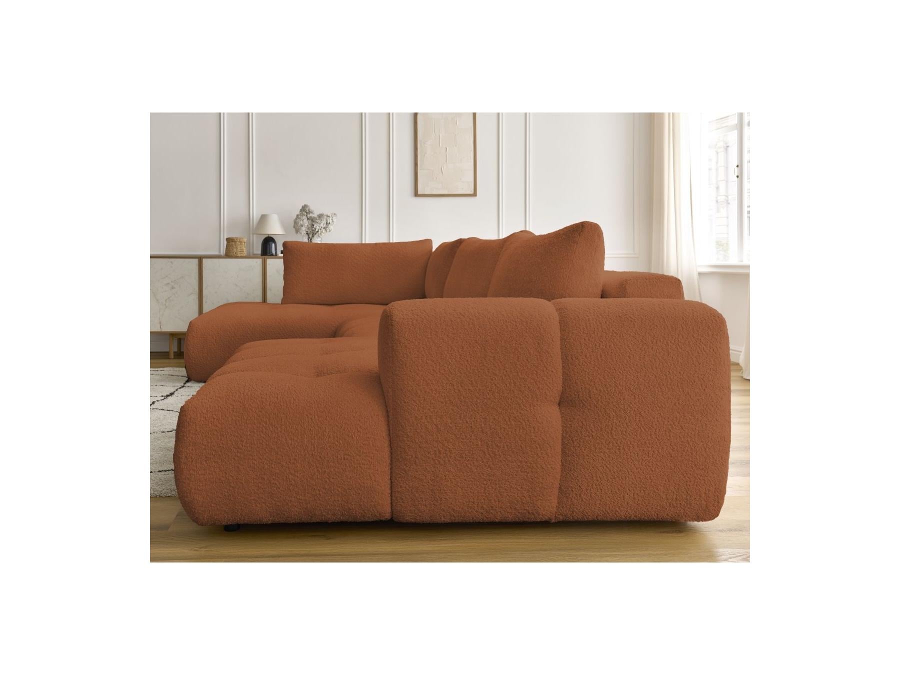 Fuji - Canapé Panoramique Convertible - Tissu Bouclette - Angle Droit