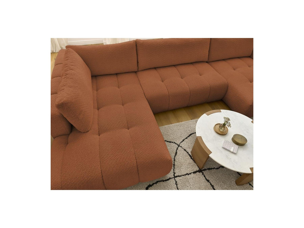 Fuji - Canapé Panoramique Convertible - Tissu Bouclette - Angle Droit