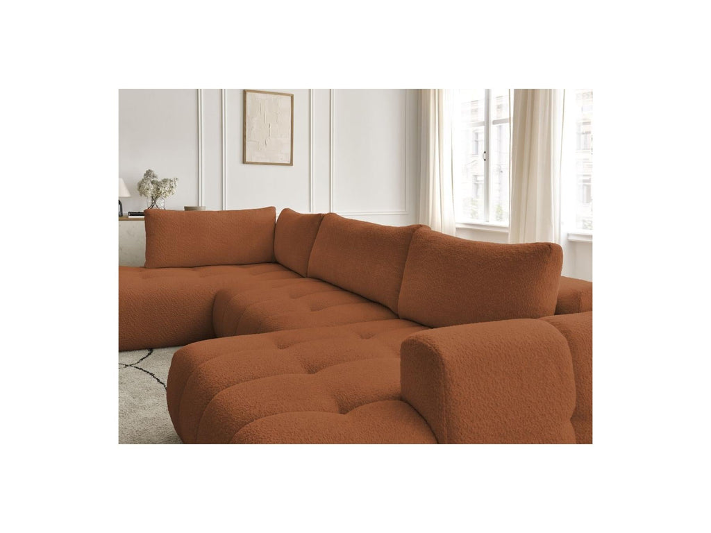Fuji - Canapé Panoramique Convertible - Tissu Bouclette - Angle Droit