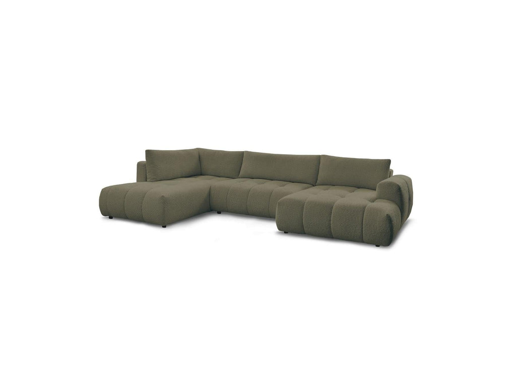 Fuji - Canapé Panoramique Convertible - Tissu Bouclette - Angle Droit