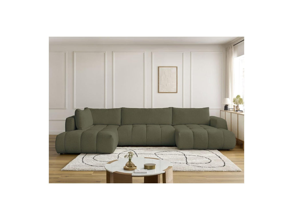 Fuji - Canapé Panoramique Convertible - Tissu Bouclette - Angle Droit