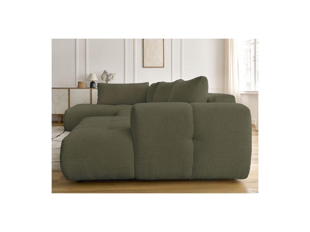 Fuji - Canapé Panoramique Convertible - Tissu Bouclette - Angle Droit