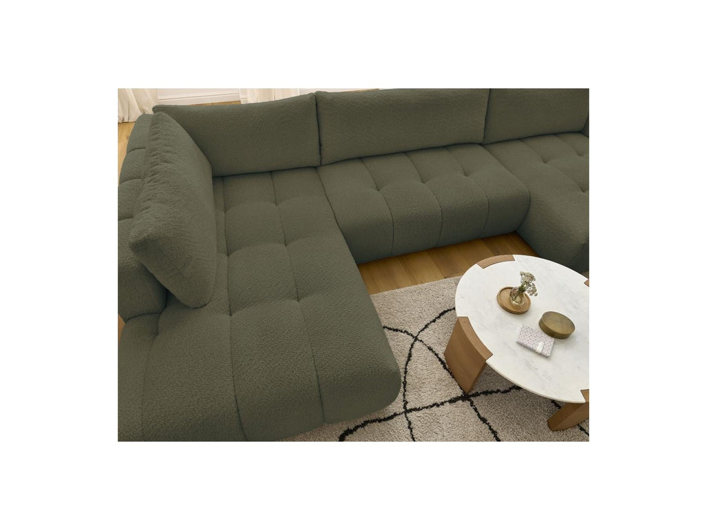 Fuji - Canapé Panoramique Convertible - Tissu Bouclette - Angle Droit