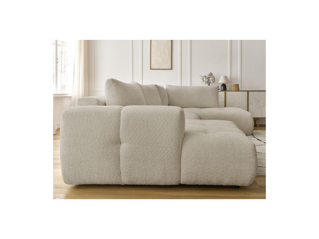 Fuji - Canapé Panoramique Convertible - Tissu Bouclette - Angle Gauche