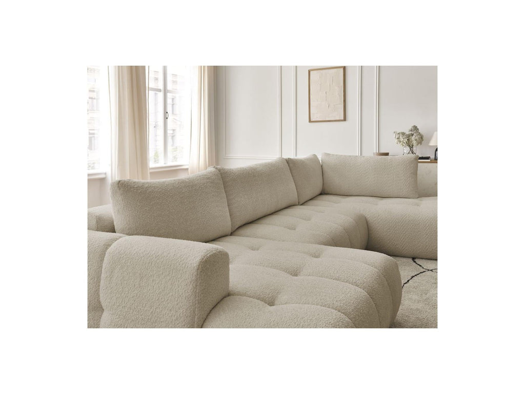 Fuji - Canapé Panoramique Convertible - Tissu Bouclette - Angle Gauche