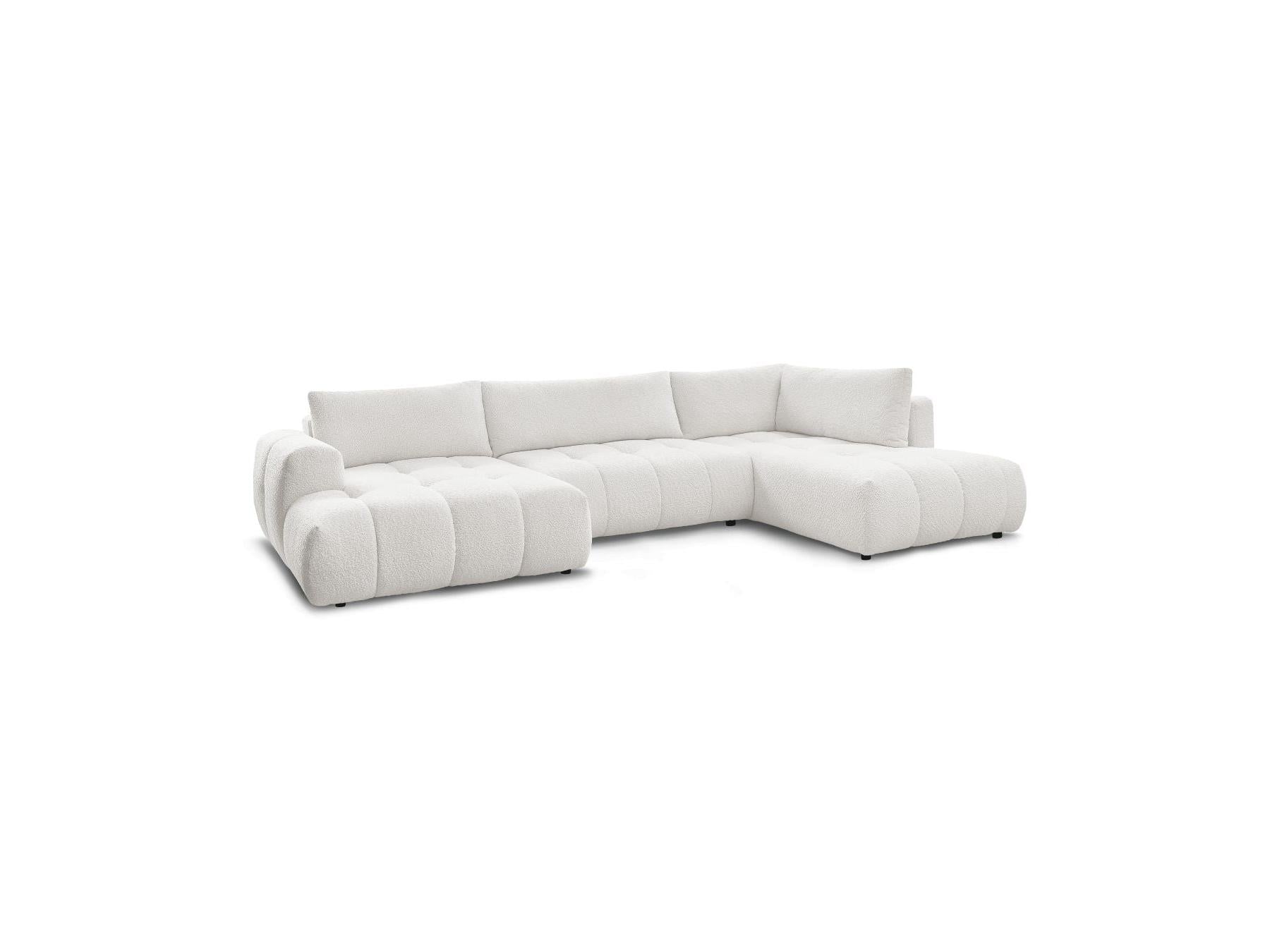 Fuji - Canapé Panoramique Convertible - Tissu Bouclette - Angle Gauche