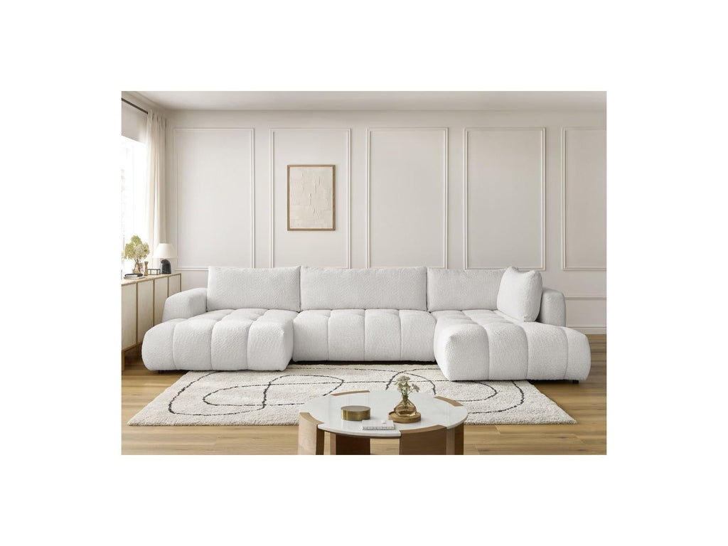 Fuji - Canapé Panoramique Convertible - Tissu Bouclette - Angle Gauche