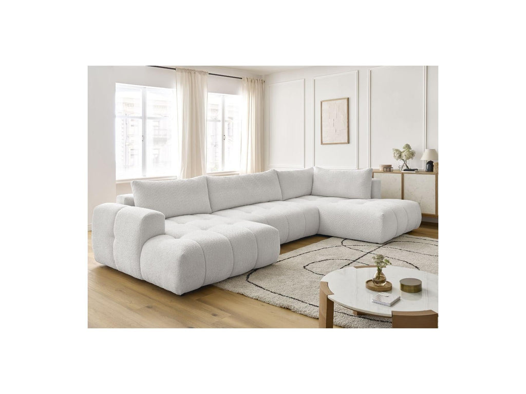 Fuji - Canapé Panoramique Convertible - Tissu Bouclette - Angle Gauche